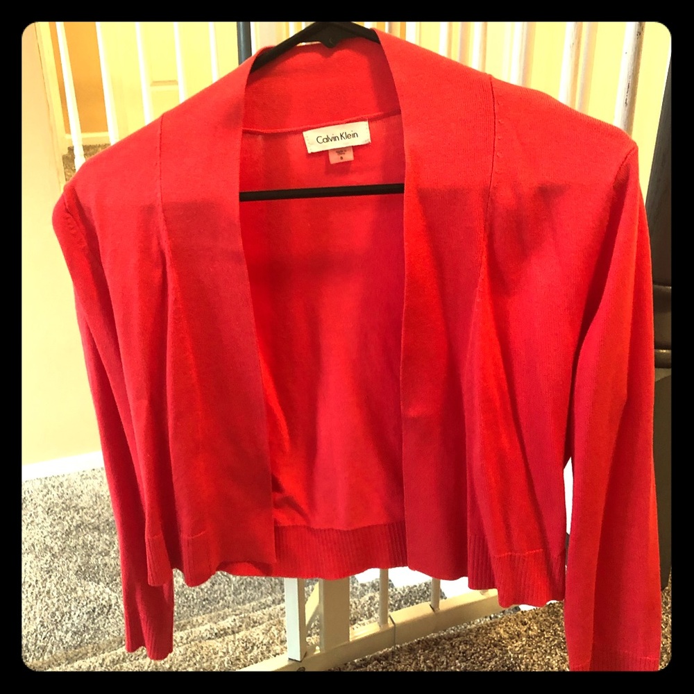 Calvin Klein salmon cardigan